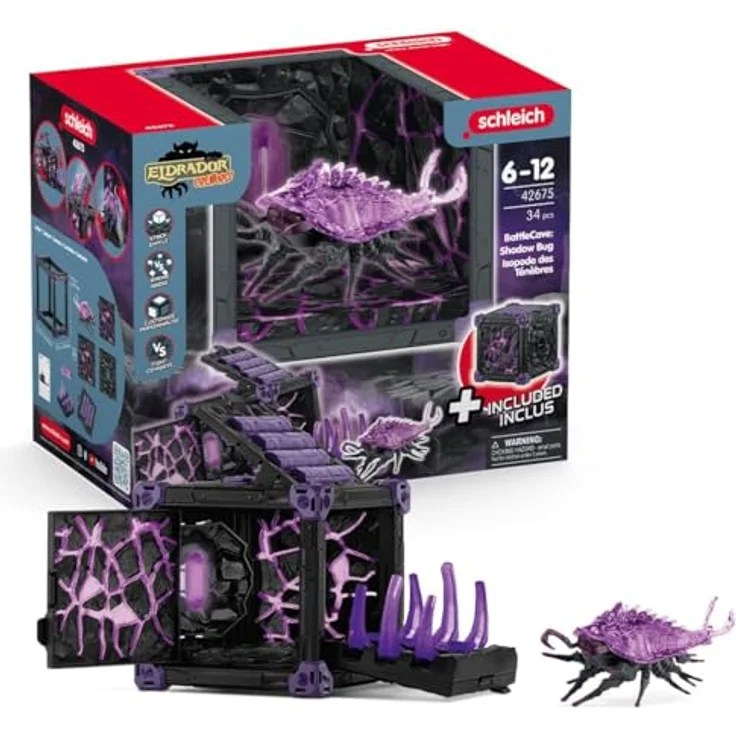 Schleich BattleCave Schattenassel, Eldrador Creatures Spielset mit Greifarm, ca. 15 cm – Bild 1