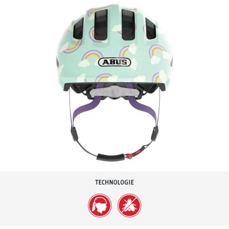 Abus Smiley 3. 0 LED Helm Blue Rainbow – Bild 2