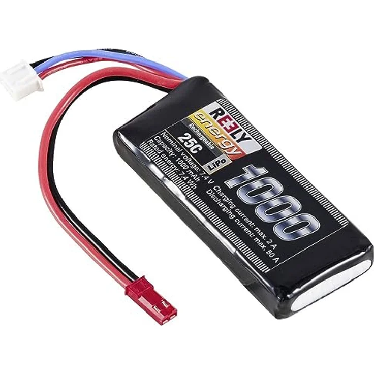 Reely Modellbau-Akkupack (LiPo) 7.4 V 1000 mAh, 2 Zellen, 25 C, Softcase BEC – Bild 1