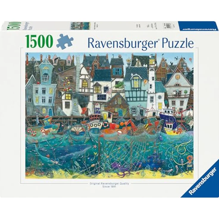 Ravensburger Erwachsenenpuzzle 1500 Teile - Harbour of Wonders: Bunter Fantasiehafen, 80 x 60 cm, ab 14 Jahren – Bild 2