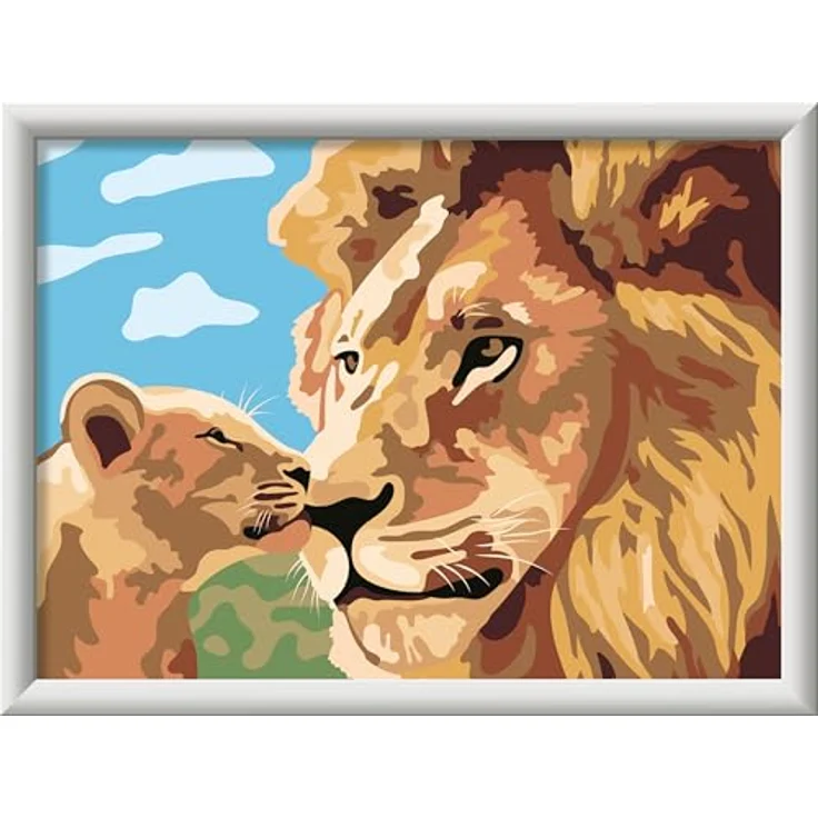 Ravensburger CreArt Malen nach Zahlen, Löwe mit Baby, 14 Acrylfarben, Made in Europe – Bild 1