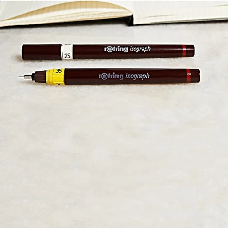 Rotring Isograph Master Set, technische Schreibstifte mit verchromten feinen Spitzen und nachfüllbarem Tintenreservoir, Burgund, 3 Strichbreiten – Bild 8