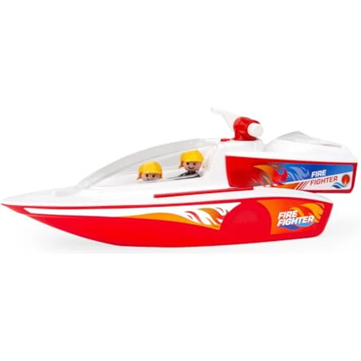 Lena Set BOAZZ und Boaties Feuerwehrboot 41 cm, Spritzfunktion und Zwei Spielfiguren, Indoor und Outdoor geeignet, ab 2 Jahren, in Buntem Schaukarton – Bild 2