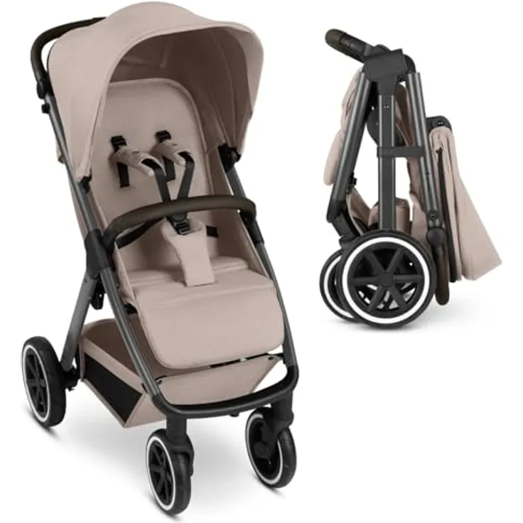 ABC Design Buggy Avus 2 Air, Beige, Textil, 5-Punkte-Gurt, Federung, kugelgelagerte Räder, für Babyschale geeignet, Einhand-Faltmechanismus, UV 50+