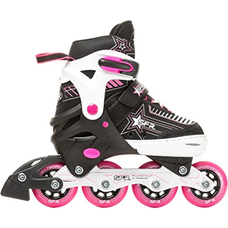 SFR Unisex Kinder RS480, Einstellbar Inline Skates Schlittschuhe, Aluminiumrahmen, ABEC 5 Kugellager, Pink – Bild 2