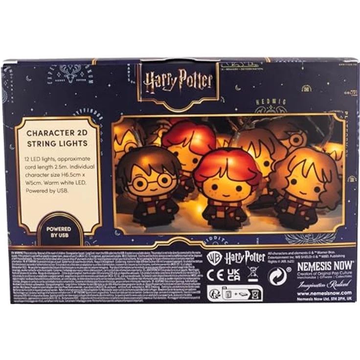 Fizz Creations Harry Potter Lichterkette 2D Letter of Acceptance & Hedwig, 12 LEDs, batteriebetrieben, 2,50 m Länge – Bild 2