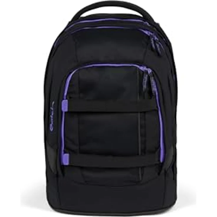 Satch Schulrucksack Pack, aus 100% recycelten PET-Flaschen, mit Organizer und verstellbarem Tragesystem, schwarz – Bild 1