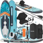 tectake SUP-Board Zenon, aufblasbares Stand-Up Paddle Board, Belastbarkeit 200 kg