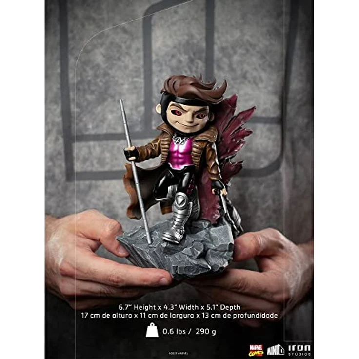 Iron Studios Mini Co. Deluxe PVC Figur Gambit (X-Men), 17 cm, handbemalt, inkl. Sockel zum Aufstellen – Bild 9