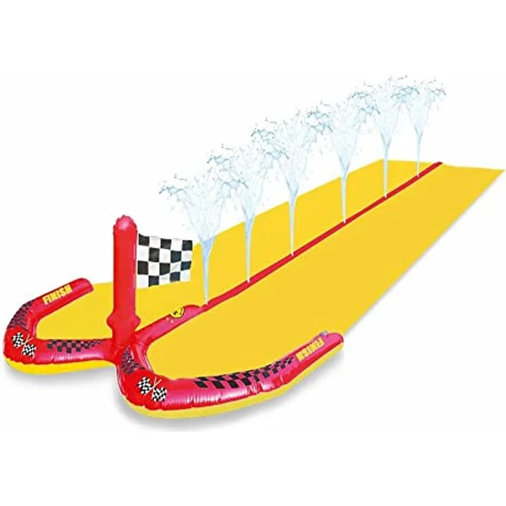 Swim Essentials Wasserrutsche im Rennstrecken-Design mit Zieleinlauf, 5,5 Meter lang, geeignet für Kinder ab 3 Jahren