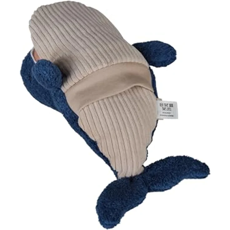 Sterntaler Handpuppe Wal, weiches Flauschspielzeug aus Polyesterwatte, 11,5 × 11 × 28 cm – Marine – Bild 3