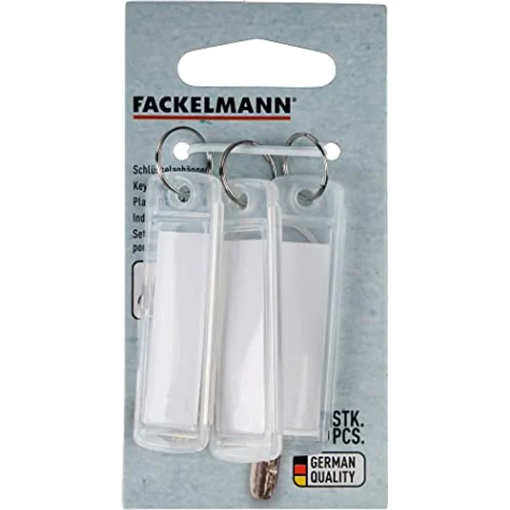 Fackelmann Schlüsselanhänger TECNO, Schlüsselschilder zum Beschriften, Schlüsselhalter aus Kunststoff , 3 Stück – Bild 3