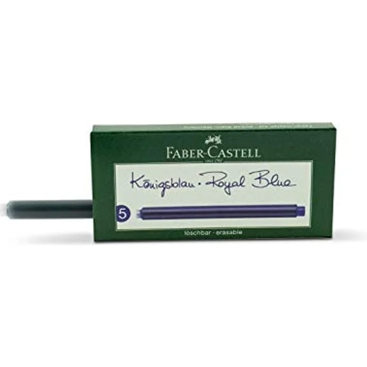 FABER-CASTELL Großraum-Standardtintenpatronen, 5x königsblau löschbar – Bild 2