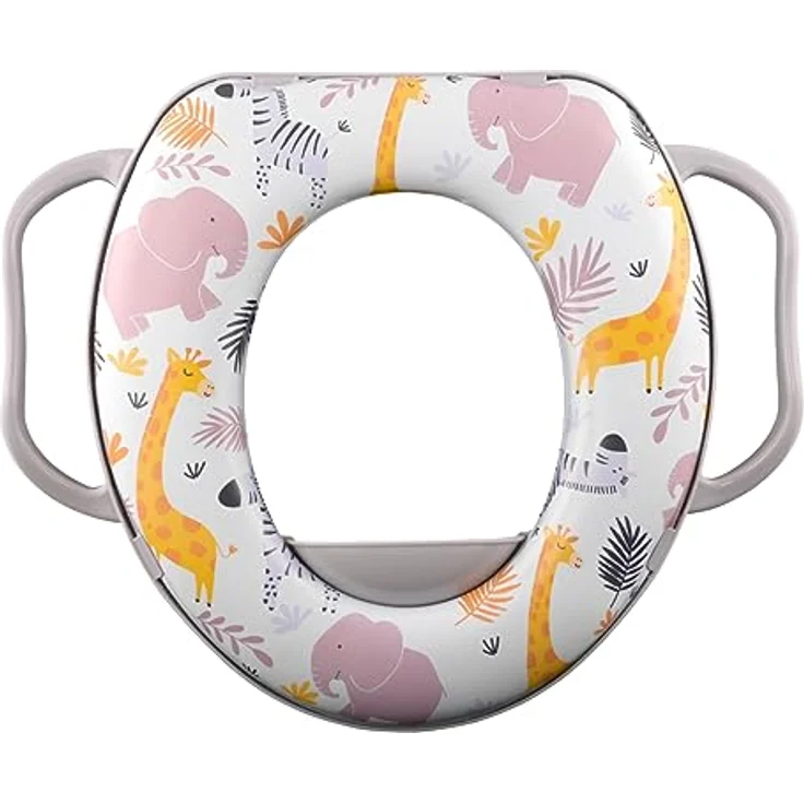 Lorelli Soft Trainingssitz Toilettenverkleinerer, grau, mit Tierprint, 1013068-0010 – Bild 2