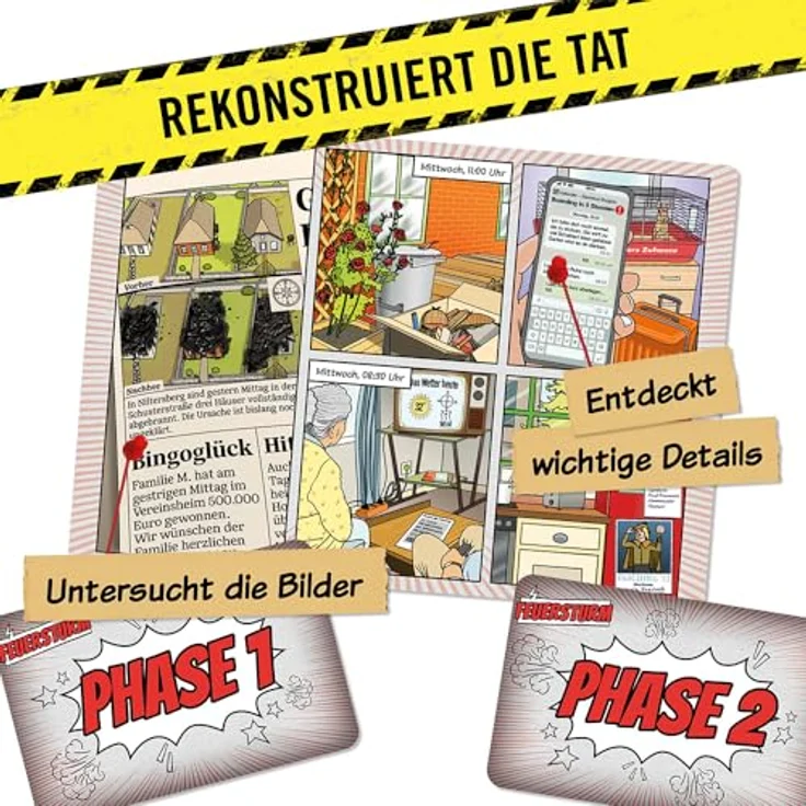 Hidden Games - Unter Verdacht: Von Killern und Katzen - Detektivspiel mit 8 Kriminalfällen, 3 Schwierigkeitsgraden, für 1–4 Spieler – Bild 4