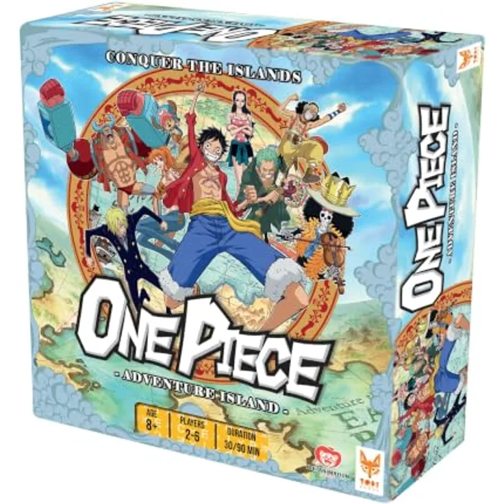 TOPI GAMES One Piece Brettspiel Adventure Island, englische Version für 2-6 Spieler, ab 8 Jahren, Spielzeit 30-90 Minuten, Story- und Kampfmodus