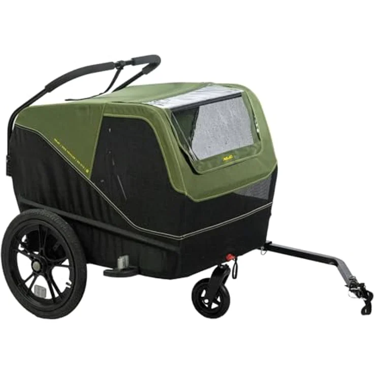 XLC Fahrrad-Hundeanhänger Dog Medium BS-C12, faltbarer Fahrradanhänger mit Insekten- und Wetterschutzdach, max. 25 kg belastbar, inkl. Buggyrad und Sicherheitseinrichtungen – Bild 2