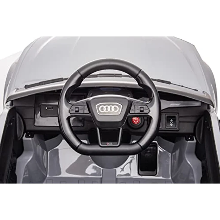 FINOOS Kinder Elektroauto AUDI RS6, 2x 12V Motoren, Fernbedienung, USB, SD, Aux, Mp3, Grau – Bild 9
