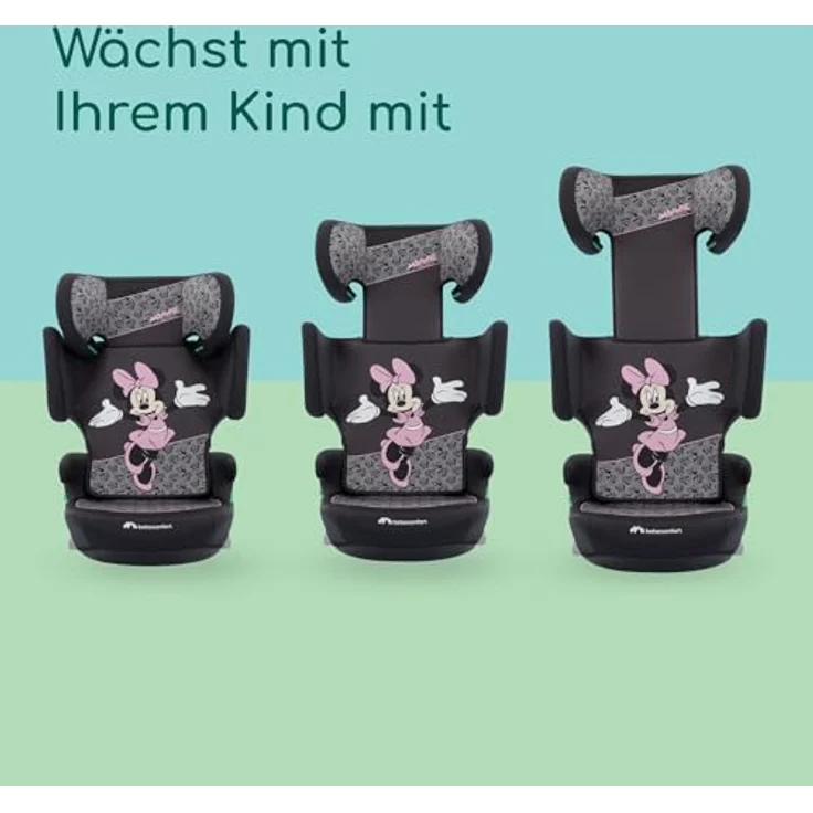 Bebeconfort Road Fix i-Size Kindersitz, Disney Authentic Minnie für Kinder 100-150 cm, sicher mit ISOFIX, nur 3,8 kg, verstellbare Kopfstütze – Bild 3