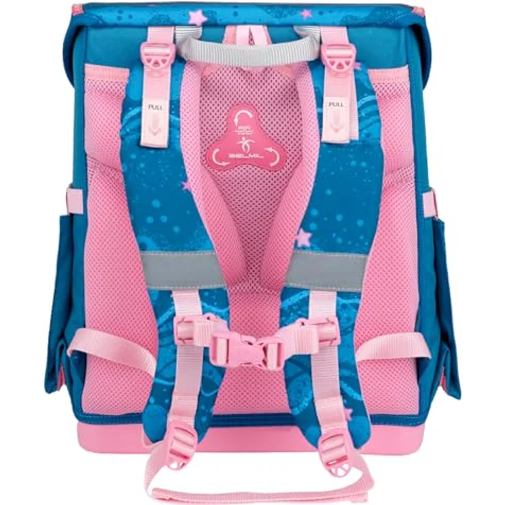 Belmil Schulranzen Compact, ergonomisches 5-teiliges Set mit Brustgurt, Magnetverschluss, 19 L, wasserdicht, 1 Patch – Bild 5