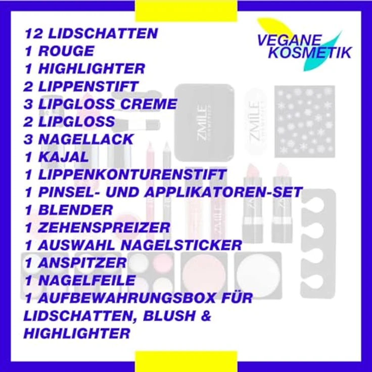 Alltoys Adventskalender Kristall-Weihnachtsbaum, 24-teiliges veganer Kosmetikset mit Lidschatten, Lipgloss und Aufbewahrungsbox mit Spiegel – Bild 5