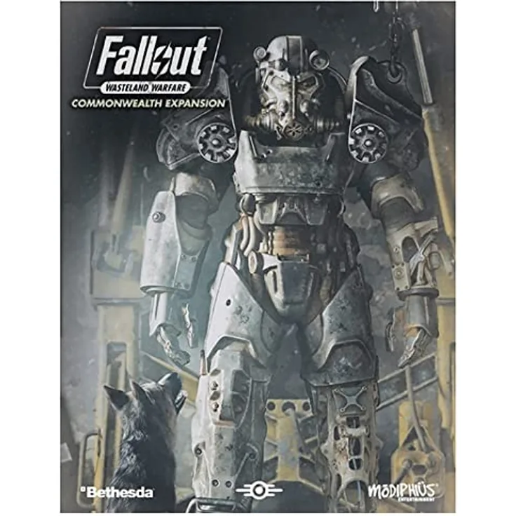 Modiphius Entertainment Fallout Wasteland Warfare: The Commonwealth Rules Expansion, 65-seitiges Regelbuch, 171 neue Karten, unbemalte Miniaturen, erfordert zwei-Spieler Starterset