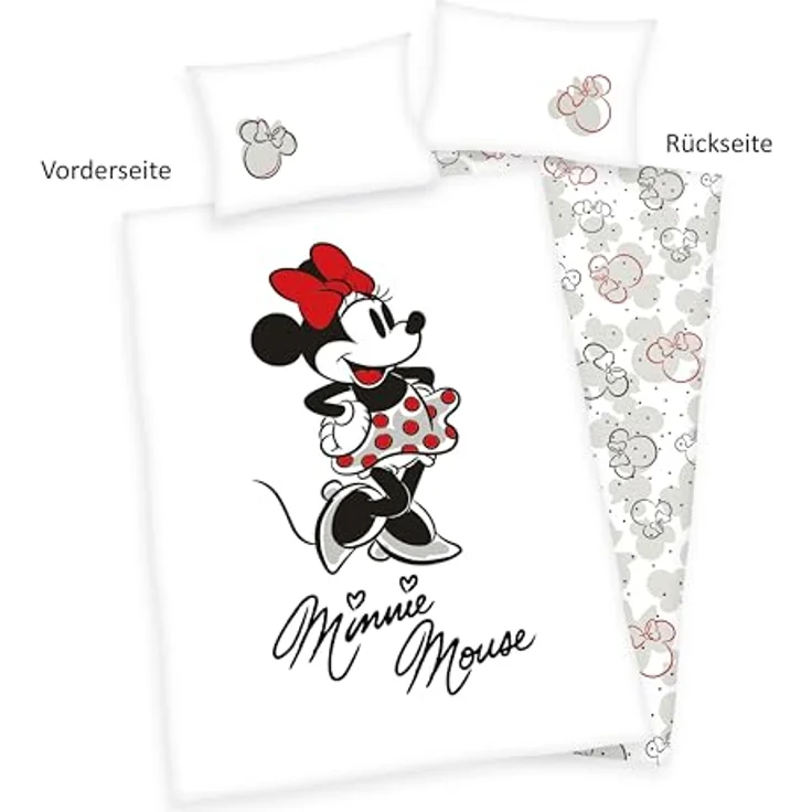 Herding Bettwäsche Minnie Mouse Disney, 100% Baumwolle, mit Wende-Motiv, Mehrfarbig – Bild 2