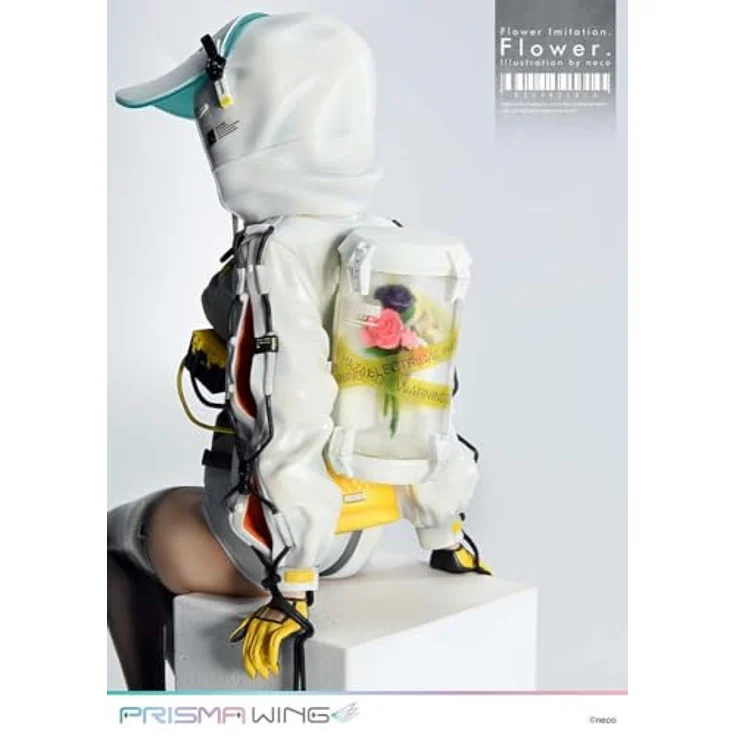 Prime 1 Studio Flower Imitation Prisma Wing PVC Statue 1/7, 28 cm, mit maskiertem und unmaskiertem Gesichtsteil, aschgraue Haare, Blumenmotivierte Basis – Bild 4