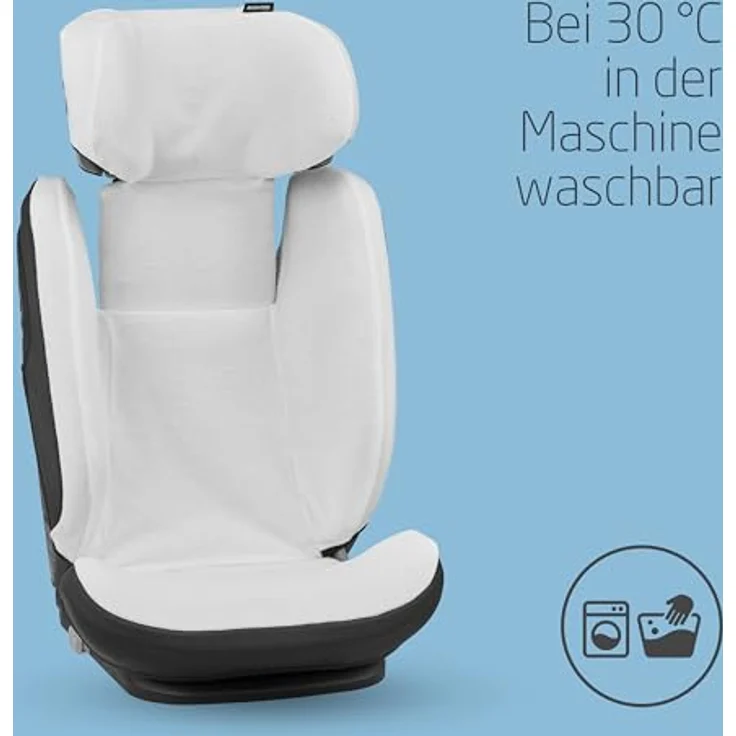Maxi-Cosi Sommerbezug aus Biobaumwolle für den RodiFix S i-Size, Naturweiß, atmungsaktiv und feuchtigkeitsabsorbierend, maschinenwaschbar, nachhaltige Baumwolle – Bild 4