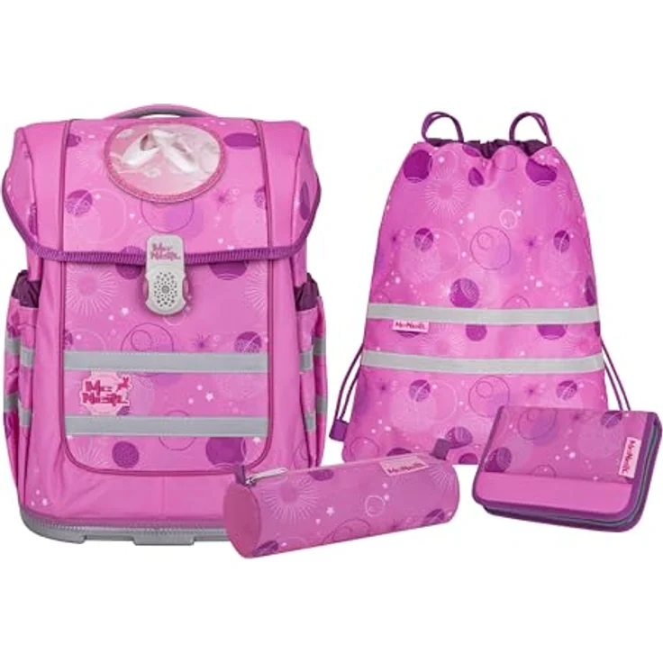 McNeill Schulranzen-Set COMPACTO, 5tlg., großer Stauraum, verstellbare Gurte, Kollektion 2024, PINKY – Bild 1