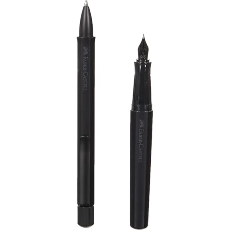 Faber-Castell Hexo Set: Füller M und Kugelschreiber schwarz matt, schwarz (matt) – Bild 5