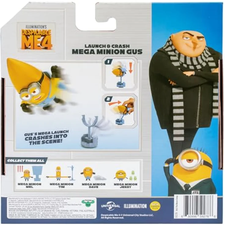 Moose Ich - Einfach Unverbesserlich 4 Mega Minion Actionfigur Gus, 10 cm, stürmisch startend, mit Beschleuniger Zubehör – Bild 5
