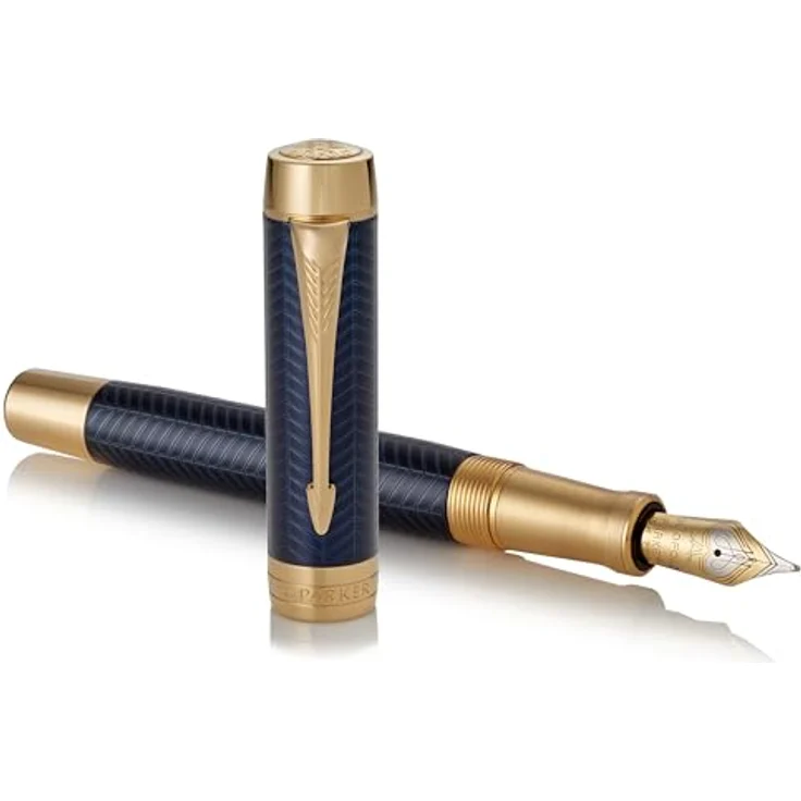Parker Pen Duofold Prestige, luxuriöser Schreibstift mit 18-Karat Goldfeder, Schwarz – Bild 2