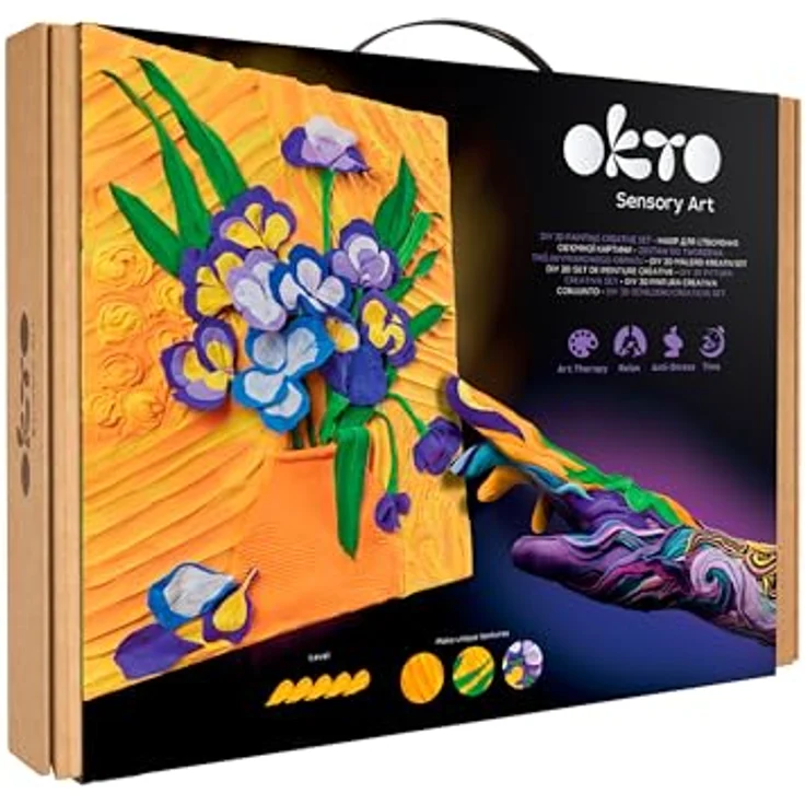 Okto Sensory Art Creative Set Irises, Malvorlagen zur Förderung von Kreativität und Feinmotorik, 300 mm hoch, hergestellt in der Ukraine – Bild 1