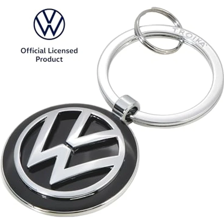 TROIKA Schlüsselanhänger Schlüsselanhänger VW-Logo VW VOLKSWAGEN KEYRING chrom/schwarz/silberfarben – Bild 8