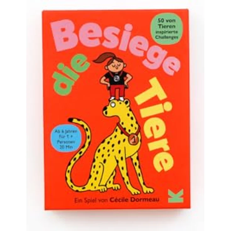 Laurence King Besiege die Tiere, Familienspiel mit 50 tierischen Wettkämpfen, originellen Illustrationen, pink – Bild 2