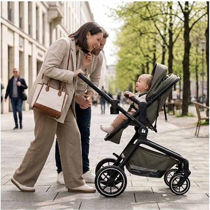 Hauck 2in1 Kinderwagen Convert N Care, Kombikinderwagen mit Babywanne und Sitzfunktion, Olive, inkl. Gratis Mobilitätsgarantie – Bild 10