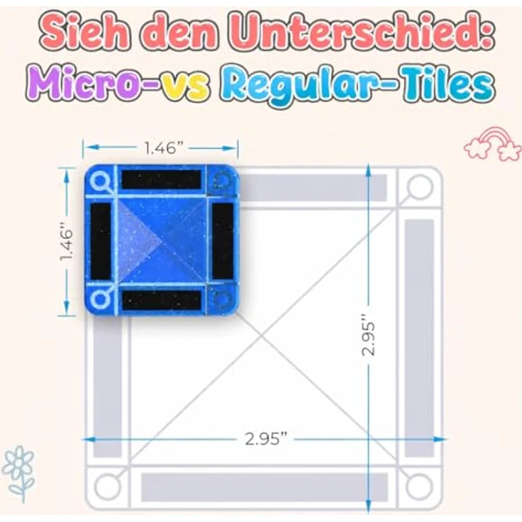 Desire Deluxe Mikro Magnetische Bausteine, 18-teiliges STEM Lernspielzeug im Reiseformat mit Glitzer für Kinder ab 3 Jahren – Bild 2