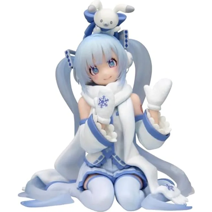 USA Gundam Store Hatsune Miku Snow Miku Sky Town 10th Anniversary Figur, 10 cm Noodle Stopper, Sammleredition