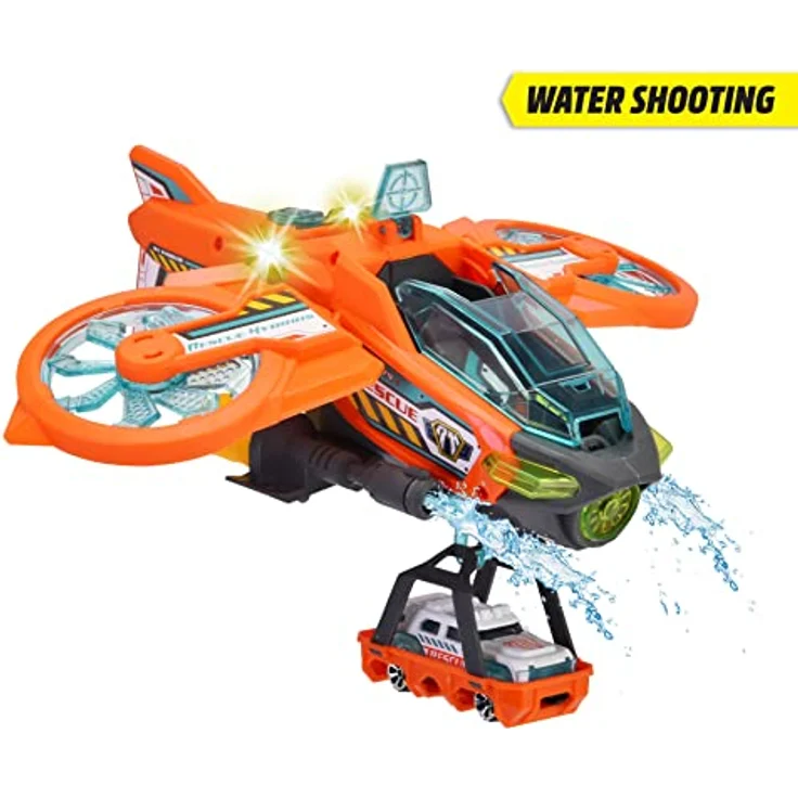 Dickie Toys - Spielzeug-Helikopter Sky Patroller (35 cm) - Rettungs-Flugzeug mit einklappbaren Flügeln & Wasser-Spritzfunktion, Spielzeug-Hubschrauber für Kinder ab 3 Jahren, 203794000ONL – Bild 2