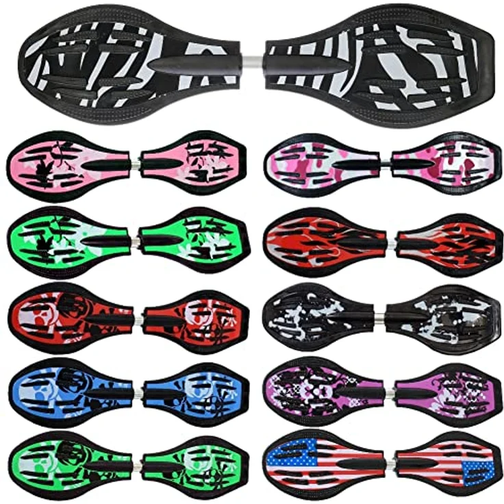 FunTomia Waveboard Original mit ABEC9 Kugellager und LED Rollen, inkl. Tasche - Verschiedene Farbdesigns – Bild 1