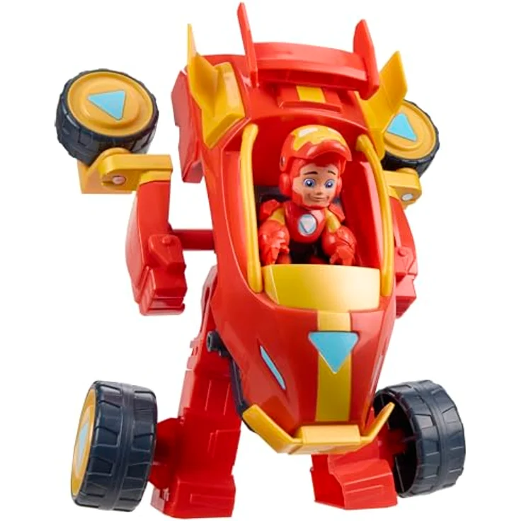 Marvel Iron Man and his Awesome Friends 2-In-1 Mech-Anzug & Fahrzeug, bewegliche Action-Figur, rot – Bild 1