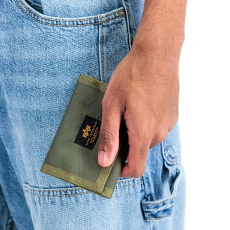 Alpha Industries Combat Label Wallet, unisex Geldbörse aus Nylon und Polyester mit vier Kartenfächern, Schwarz – Bild 2