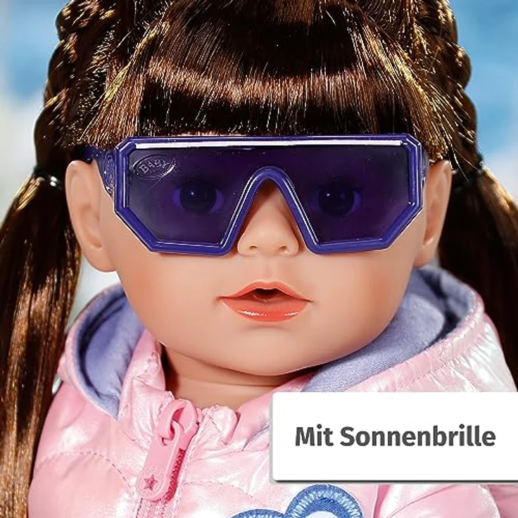 BABY born Deluxe Schneeanzug 43cm, Skianzug für 43 cm große Puppen in metallic rosa mit Handschuhen und Sonnenbrille, 834190, Zapf Creation – Bild 4