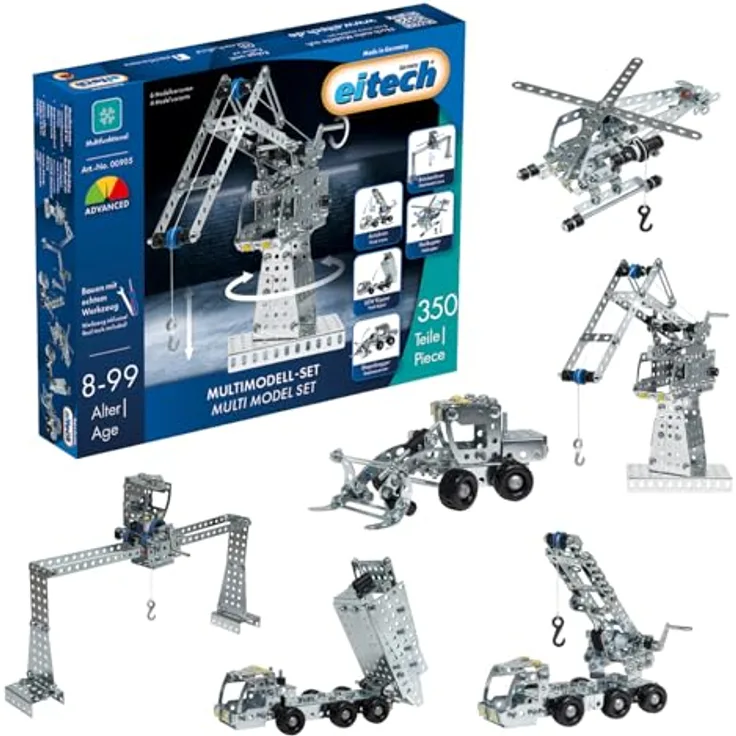 Eitech 00905 Multimodell-Set - Konstruktionsspielzeug mit 350 Bauteilen, Bauset für Kinder ab 8 Jahren, Made in Germany