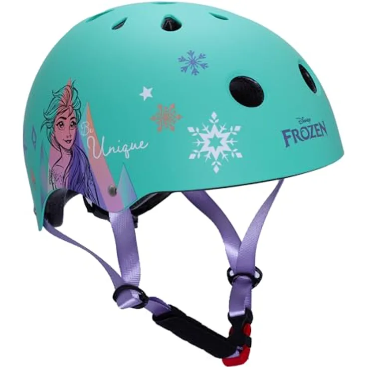 Seven Polska Fahrradhelm Frozen Roller Blades Skater 52-56cm Grünlichblau, Leicht mit 13 Belüftungen, EN1078 Norm, ab ca. 6 Jahre