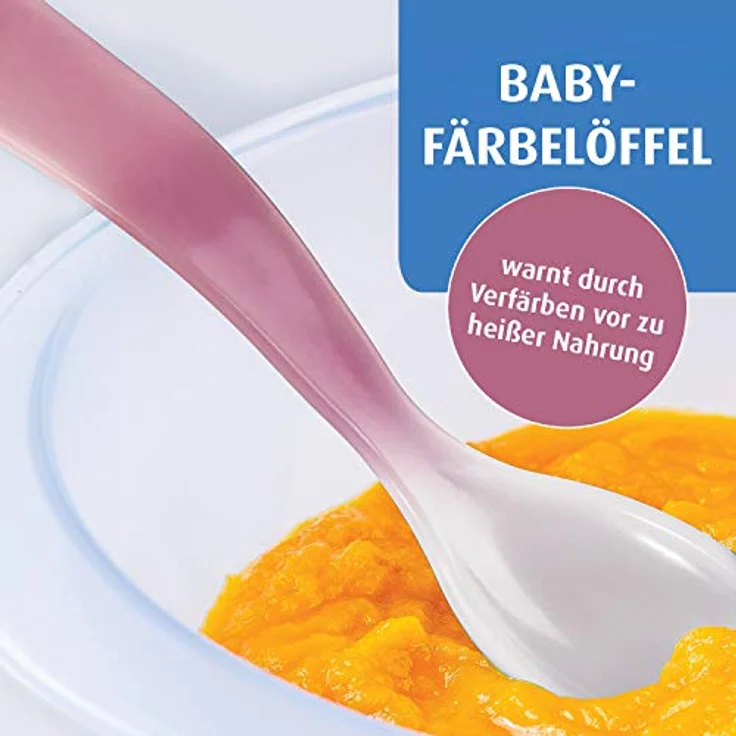 reer weicher Wärmesensorlöffel, Babylöffel, Fütterlöffel, für eine einfache und sichere Nahrungsaufnahme, zum Essen lernen, 3 Stück, BPA-frei, mehrfarbig – Bild 2