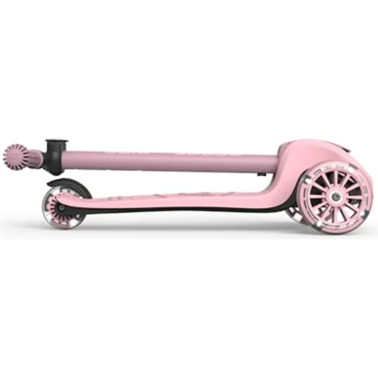 Scoot & Ride Highwaykick 3S Kinderroller, höhenverstellbar, 2-fach Lenkung, LED-Räder, zusammenklappbar, für Kinder 96-130 cm, Rose – Bild 4