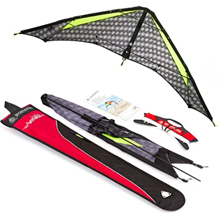 HQ HIGH QUALITY DESIGN HQ Little Arrow, Zweileiner Lenkdrachen Speed & Power für Jugendliche und Erwachsene, 43x118cm, inkl. 50kp Dyneemaschnüre 2x25m auf Winder mit Schlaufen, 2-8 Bft, in verschiedenen Farben – Bild 2
