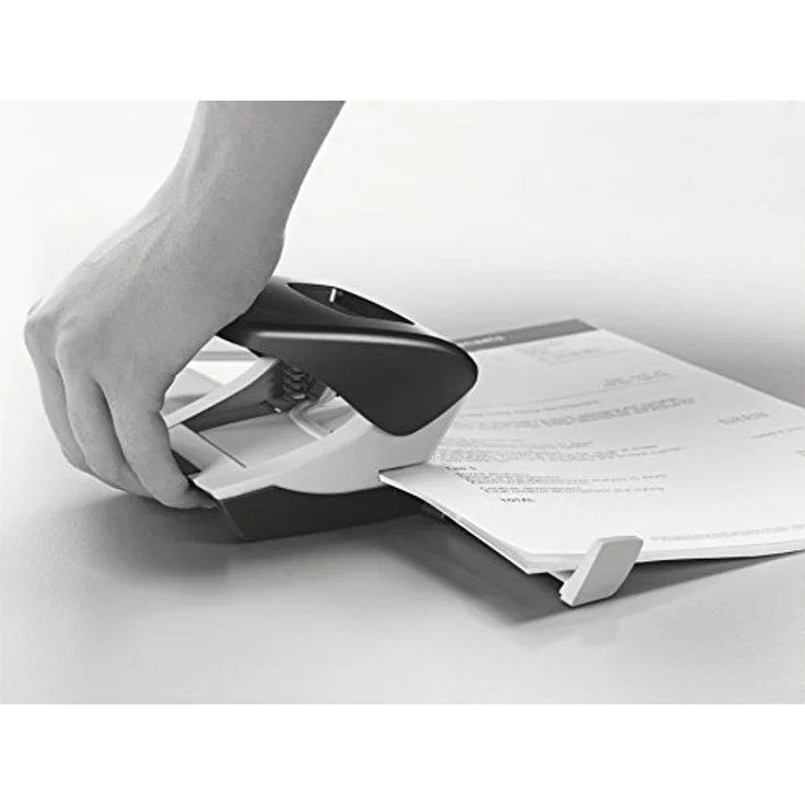 Leitz Büro Locher aus Metall, Für 30 Blatt, Anschlagschiene mit Formatangaben, Ergonomisches Design, hellblau, 50080030 – Bild 3